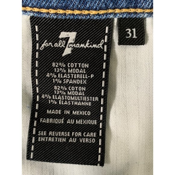 Womens 7 for all Mankind NWT Size 31 Ankle Skinny Jeans Raw Hem $199 6599 - Picture 9 of 11
